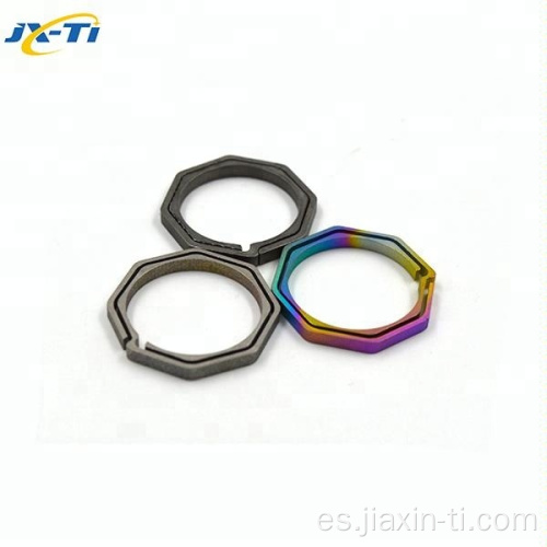 Titanio ligero Titanium Split Octagon Key Ring